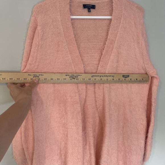 Kaari Blue Open Front Cardigan Fuzzy Sweater Petal Pink Womens Size Large Cozy - Picture 5 of 7